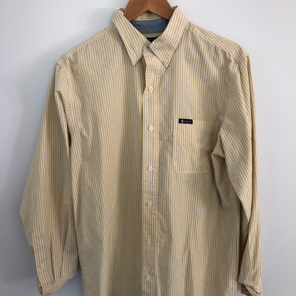 yellow striped button down